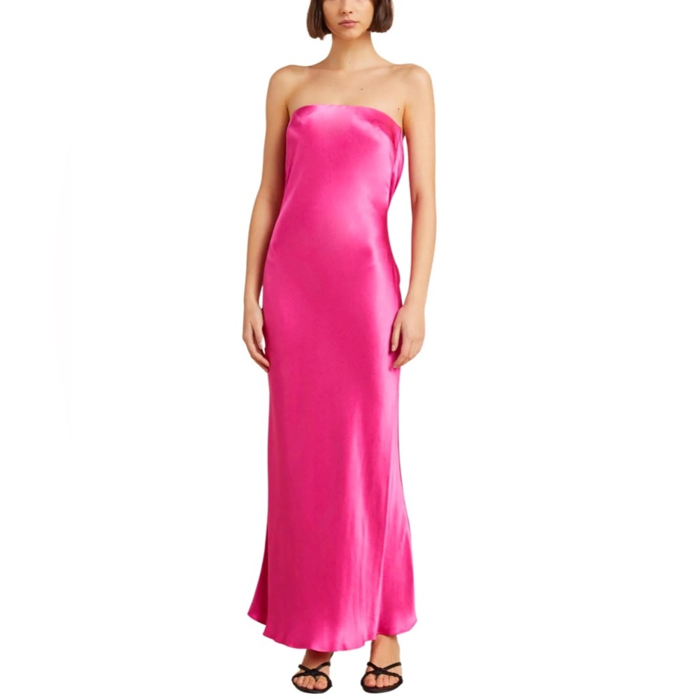 Bec & Bridge Moondance Strapless Dress. Pink Bridesmaid Dress.
